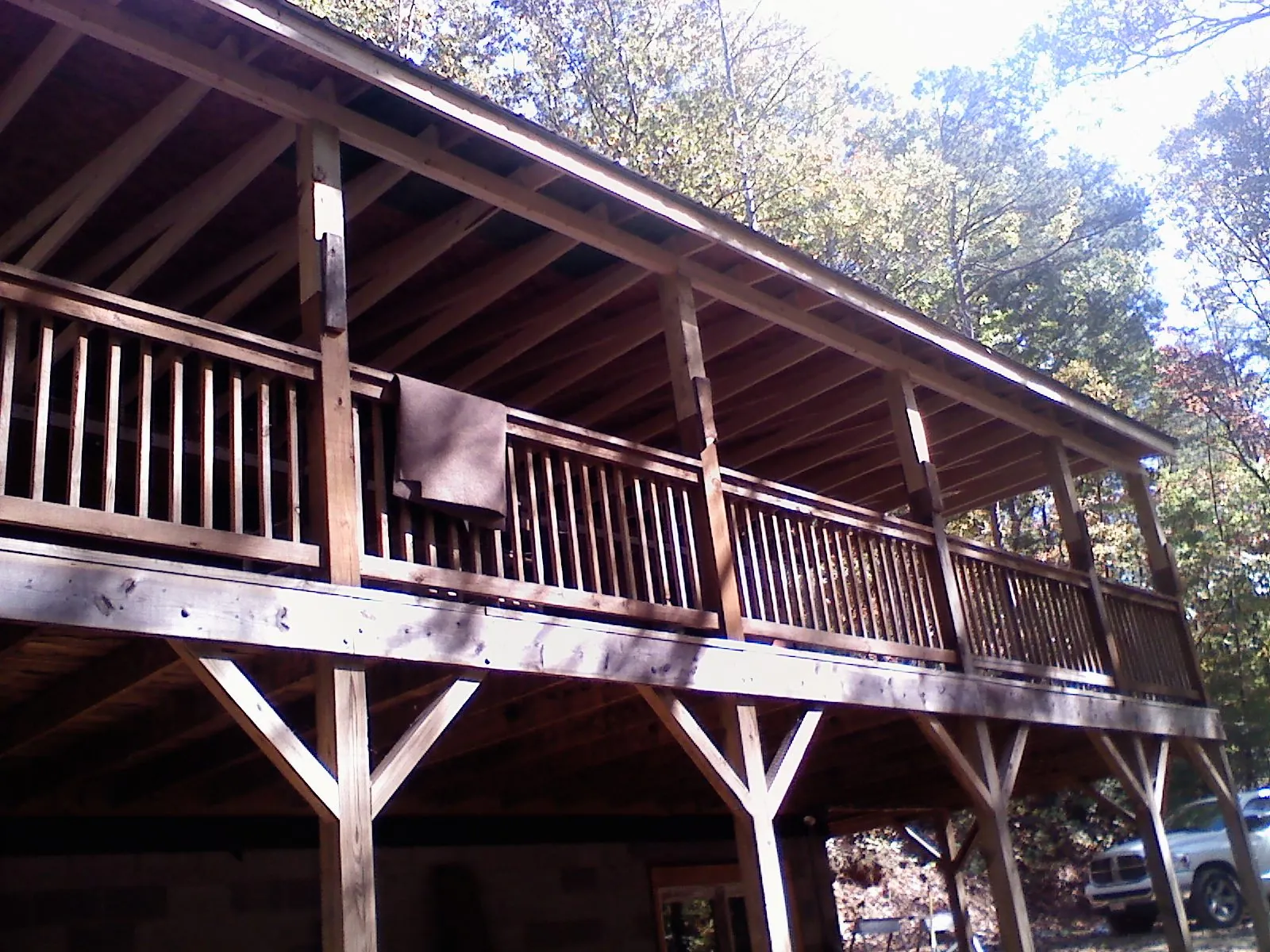 Timber framing under a new elevated porch and deck — Roof Leak Repair in Lake Bluff by Roofing Brothers